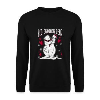 Big Brother Bear - Unisex Pullover - Schwarz - Vorne - Alina (178cm) & Michal (187cm)
