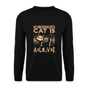Schrödinger's Cat is Dead and Alive - Unisex Pullover - Schwarz - Vorne - Alina (178cm) & Michal (187cm)