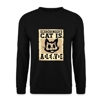 Le chat de Schrödinger est mort et vivant - Sweat-shirt Unisexe - noir - Devant - Alina (178cm) & Michal (187cm)