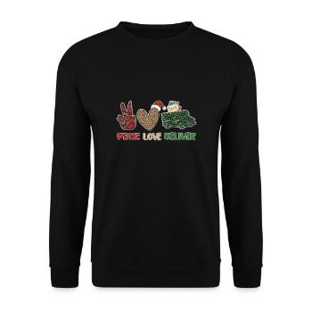 Peace Love Deliver - Unisex Pullover - Schwarz - Vorne - Alina (178cm) & Michal (187cm)