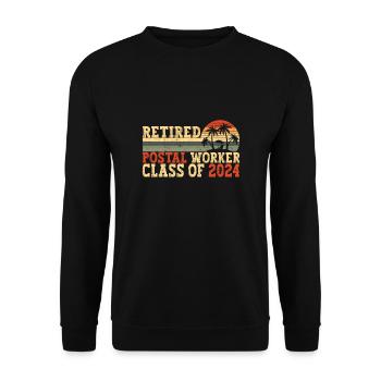 Retired Postal Worker Class Of 2024 - Unisex Sweatshirt - black - Front - Alina (178cm) & Michal (187cm)