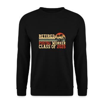 Retired Postal Worker Class Of 2025 - Unisex Sweatshirt - black - Front - Alina (178cm) & Michal (187cm)