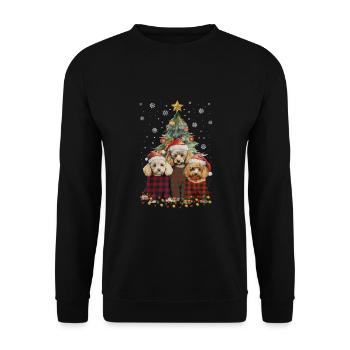 Trois chiens caniche Noël - Sweat-shirt Unisexe - noir - Devant - Alina (178cm) & Michal (187cm)