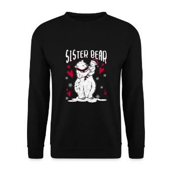 Sister Bear - Unisex Pullover - Schwarz - Vorne - Alina (178cm) & Michal (187cm)