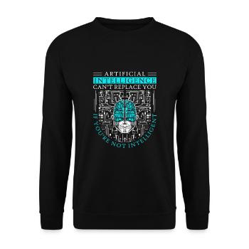 Artificial Intelligence Algorithm Brain - Unisex Pullover - Schwarz - Vorne - Alina (178cm) & Michal (187cm)