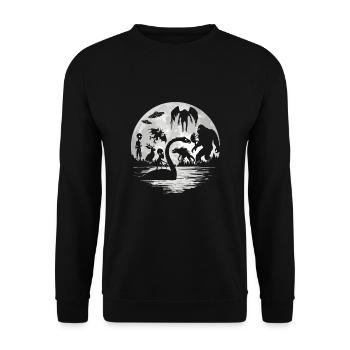 Bigfoot Mothman Jersey Devil Alien Cryptides - Sweat-shirt Unisexe - noir - Devant - Alina (178cm) & Michal (187cm)