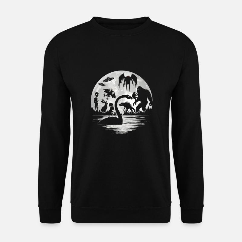 Bigfoot Mothman Jersey Djävul Utomjordiska Kryptider - Unisextröja - svart