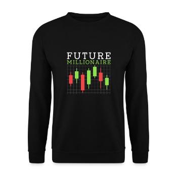 Future Millionaire - Unisex Sweatshirt - black - Front - Alina (178cm) & Michal (187cm)