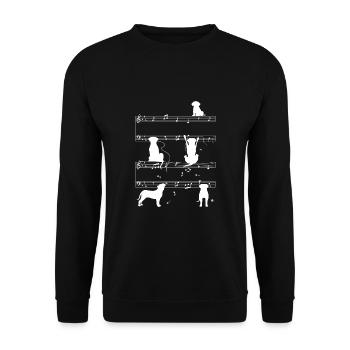 Cane Corso Music Notes Dog Piano Musician - Unisex Pullover - Schwarz - Vorne - Alina (178cm) & Michal (187cm)