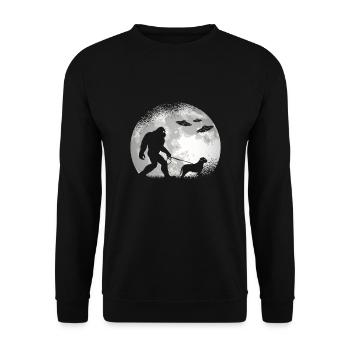 Bigfoot Dog Night Walk Alien Invasion - Unisex Pullover - Schwarz - Vorne - Alina (178cm) & Michal (187cm)