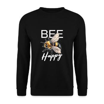 Abeille heureuse - Sweat-shirt Unisexe - noir - Devant - Alina (178cm) & Michal (187cm)