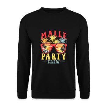 Malle Party Crew - Unisex Sweatshirt - black - Front - Alina (178cm) & Michal (187cm)