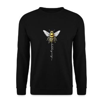 Abeille heureuse - Sweat-shirt Unisexe - noir - Devant - Alina (178cm) & Michal (187cm)