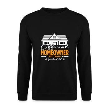 Official Homeowner EST.2024 Dividend - Unisex Sweatshirt - black - Front - Alina (178cm) & Michal (187cm)