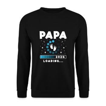 Papa Loading 2024 - Unisex Sweatshirt - black - Front - Alina (178cm) & Michal (187cm)