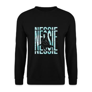 Nessie Loch Ness Monster - Unisex Pullover - Schwarz - Vorne - Alina (178cm) & Michal (187cm)