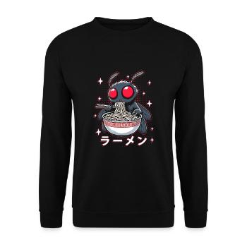 Mothman Ramen Noodles - Unisex Sweatshirt - black - Front - Alina (178cm) & Michal (187cm)