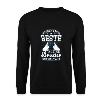 So Sieht Der Beste Kleine Bruder Der Welt Aus - Unisex Pullover - Schwarz - Vorne - Alina (178cm) & Michal (187cm)