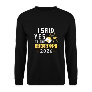 J’ai dit oui à l’adresse 2026 - Sweat-shirt Unisexe - noir - Devant - Alina (178cm) & Michal (187cm)