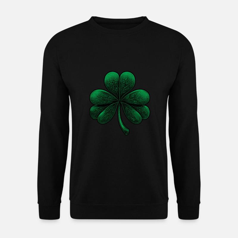 Green three-leaf clover - Unisex Sweatshirt - black
