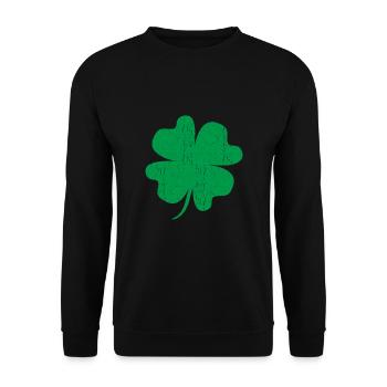 Shamrock Green Lucky Charm - Unisex Sweatshirt - black - Front - Alina (178cm) & Michal (187cm)