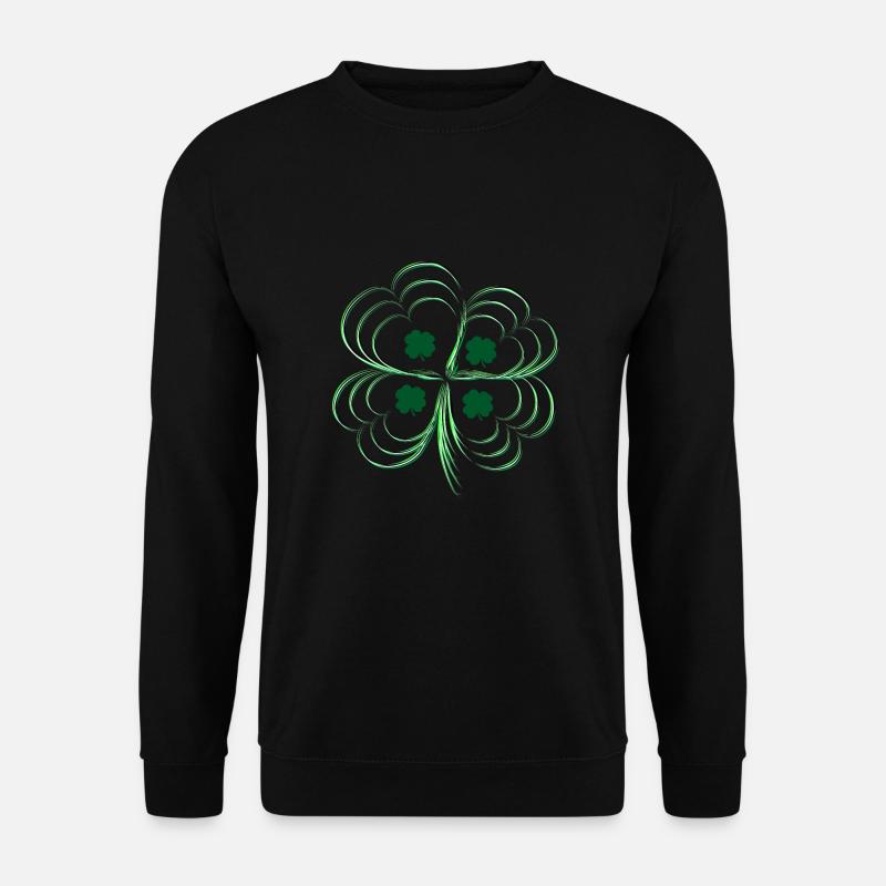 Green three-leaf clover - Unisex Sweatshirt - black
