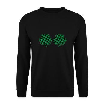 Kleeblatt Brüste - Unisex Pullover - Schwarz - Vorne - Alina (178cm) & Michal (187cm)