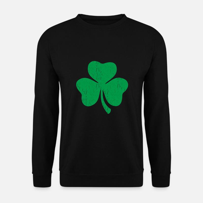 Green three-leaf clover - Unisex Sweatshirt - black
