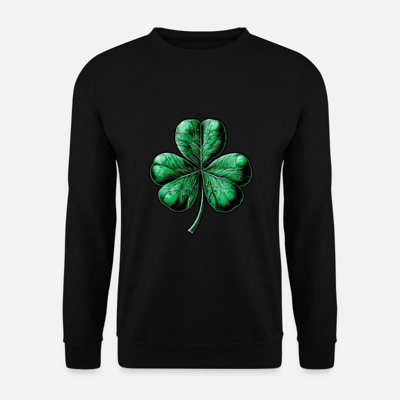 Green three-leaf clover - Unisex Sweatshirt - black