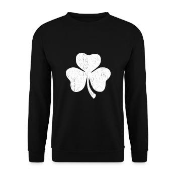White three-leaf clover - Unisex Sweatshirt - black - Front - Alina (178cm) & Michal (187cm)