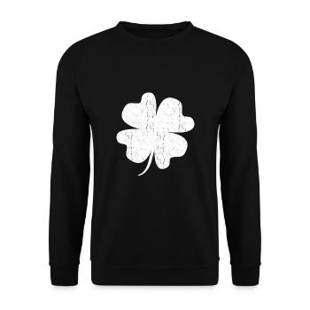 Shamrock White Lucky Charm - Unisex Sweatshirt - black - Front - Alina (178cm) & Michal (187cm)