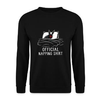 Official Napping Shirt - Unisex Pullover - Schwarz - Vorne - Alina (178cm) & Michal (187cm)