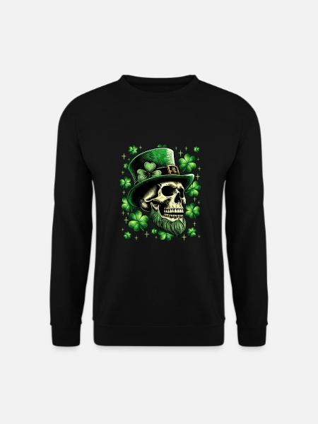 St. Patrick's Day Irish Skull - Unisex Sweatshirt - black