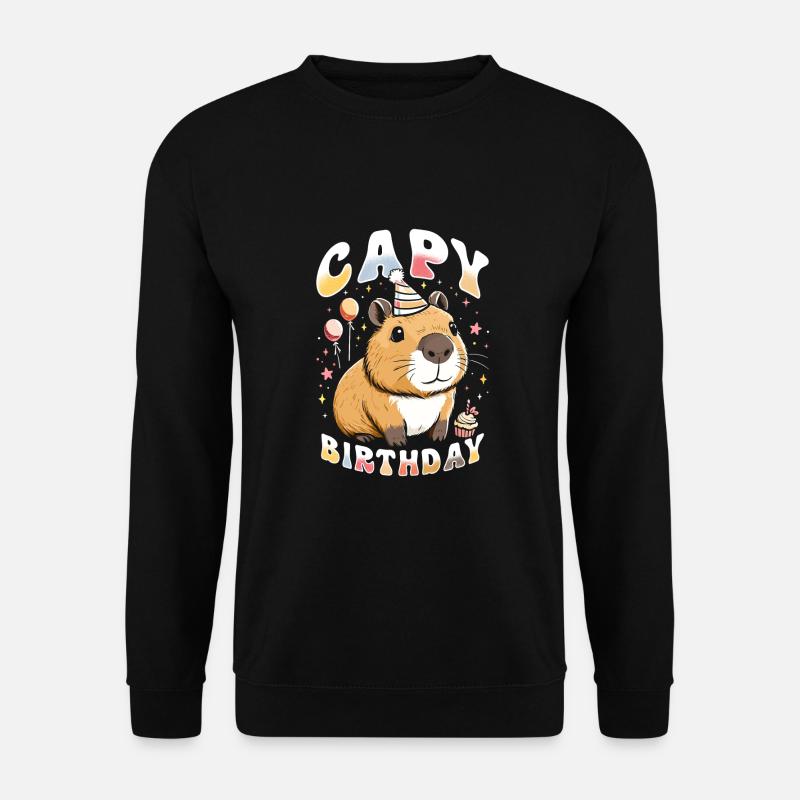 Capy Birthday - Unisex Pullover - Schwarz