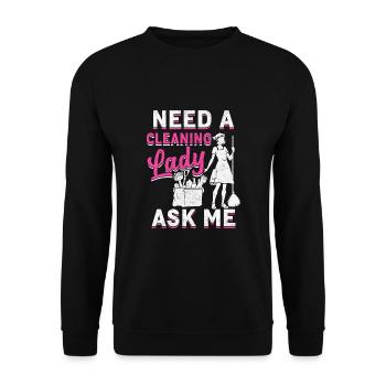 Need A Cleaning Lady - Unisex Pullover - Schwarz - Vorne - Alina (178cm) & Michal (187cm)