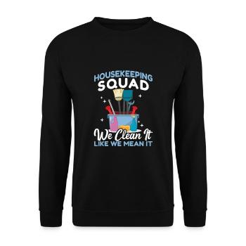 Housekeeping Squad - Unisex Sweatshirt - black - Front - Alina (178cm) & Michal (187cm)