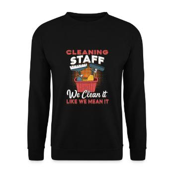Cleaning Staff - Unisex Sweatshirt - black - Front - Alina (178cm) & Michal (187cm)