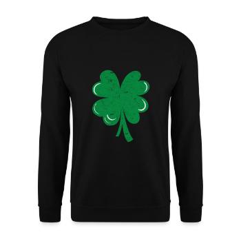 Four-leaf clover - Unisex Sweatshirt - black - Front - Alina (178cm) & Michal (187cm)