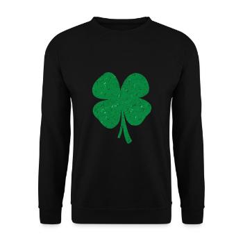 Lucky Charm Clover Leaf - Unisex Sweatshirt - black - Front - Alina (178cm) & Michal (187cm)