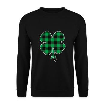 Green Buffalo Plaid Clover - Unisex Sweatshirt - black - Front - Alina (178cm) & Michal (187cm)