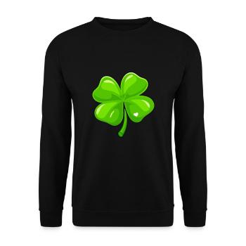 Porte-bonheur trèfle - Sweat-shirt Unisexe - noir - Devant - Alina (178cm) & Michal (187cm)