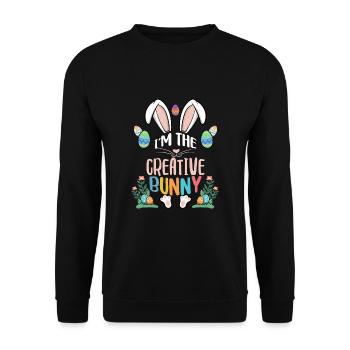 I'm The Creative Bunny - Unisex Pullover - Schwarz - Vorne - Alina (178cm) & Michal (187cm)
