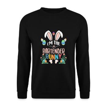I'm The Bartender Bunny - Unisex Pullover - Schwarz - Vorne - Alina (178cm) & Michal (187cm)