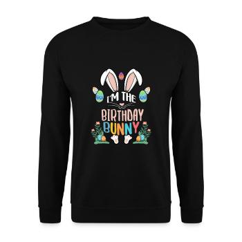 Je suis le lapin d’anniversaire - Sweat-shirt Unisexe - noir - Devant - Alina (178cm) & Michal (187cm)