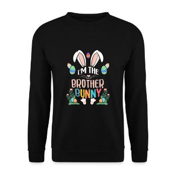 I'm The Brother Bunny - Unisex Pullover - Schwarz - Vorne - Alina (178cm) & Michal (187cm)
