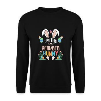 I'm The Bearded Bunny - Unisex Pullover - Schwarz - Vorne - Alina (178cm) & Michal (187cm)