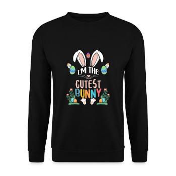 I'm The Cutest Bunny - Unisex Pullover - Schwarz - Vorne - Alina (178cm) & Michal (187cm)