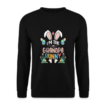 I'm The Grandpa Bunny - Unisex Sweatshirt - black - Front - Alina (178cm) & Michal (187cm)