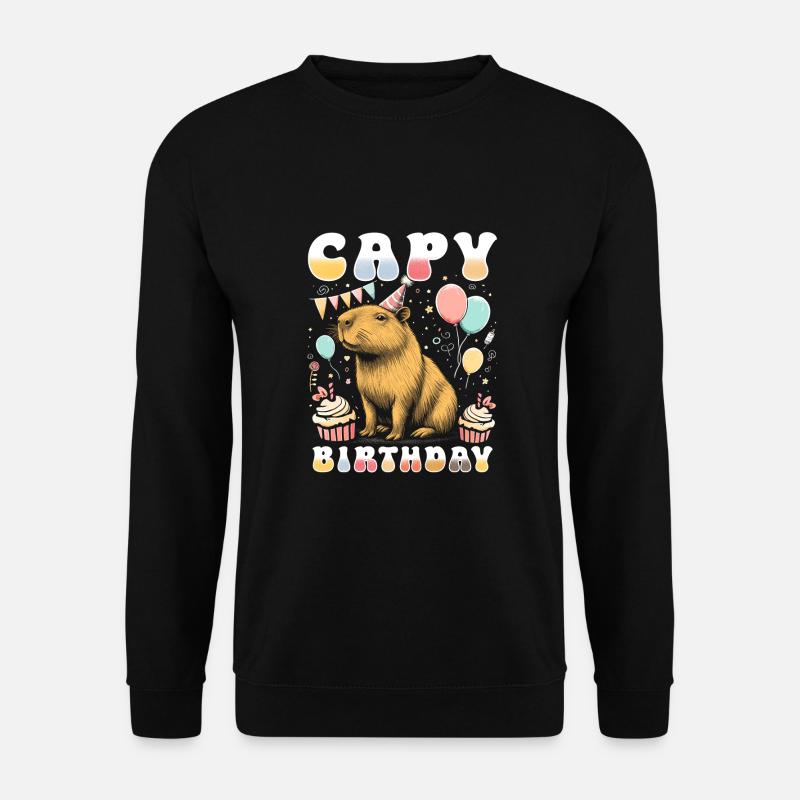 Capy Birthday - Unisex Pullover - Schwarz