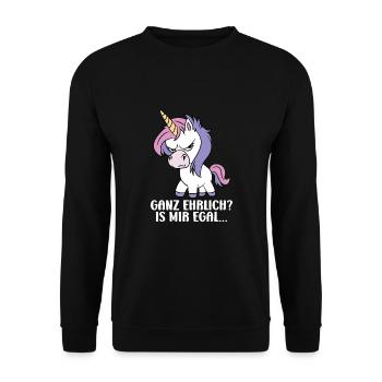 Ganz Ehrlich? Is Mir Egal - Unisex Pullover - Schwarz - Vorne - Alina (178cm) & Michal (187cm)